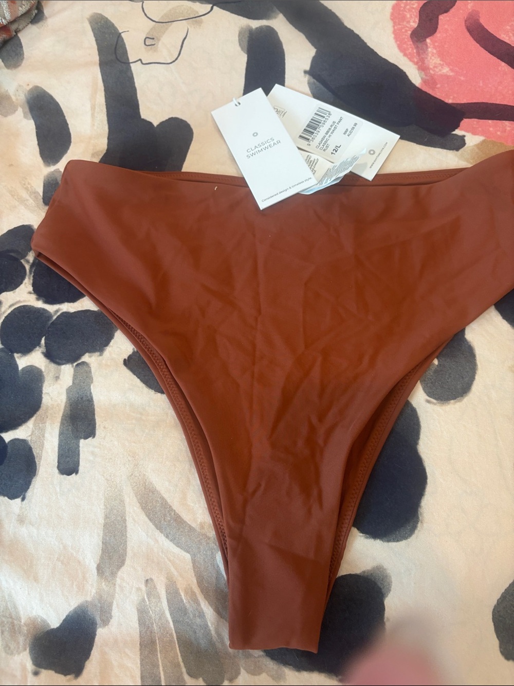 Rhythm. High-Rise Bikini Bottoms — Rust Brown